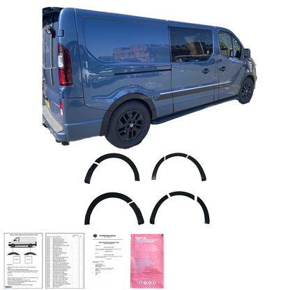 Radlaufverkleidungen passend für Renault Trafic X82 2014-2018 LWB v2 mit ABE TÜV Hochglanz Schwarz