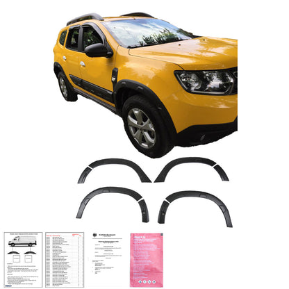 Radlaufverkleidungen passend für DACIA Duster Serie 2 2018+ Parkassist (Offroad) mit ABE TÜV Matt Schwarz