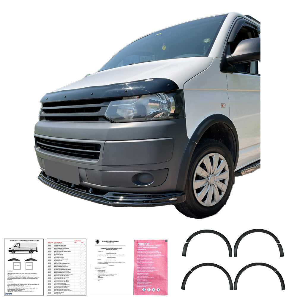 Radlaufverkleidungen passend für VW Transporter T5 - T5.1 2003-2015 mit ABE TÜV Matt Schwarz