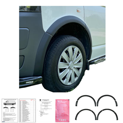 Radlaufverkleidungen passend für VW Transporter T5 - T5.1 2003-2015 mit ABE TÜV Matt Schwarz