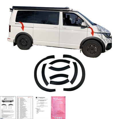 Radlaufverkleidungen passend für VW Transporter T6.1 2019-2022 mit ABE TÜV Matt Schwarz
