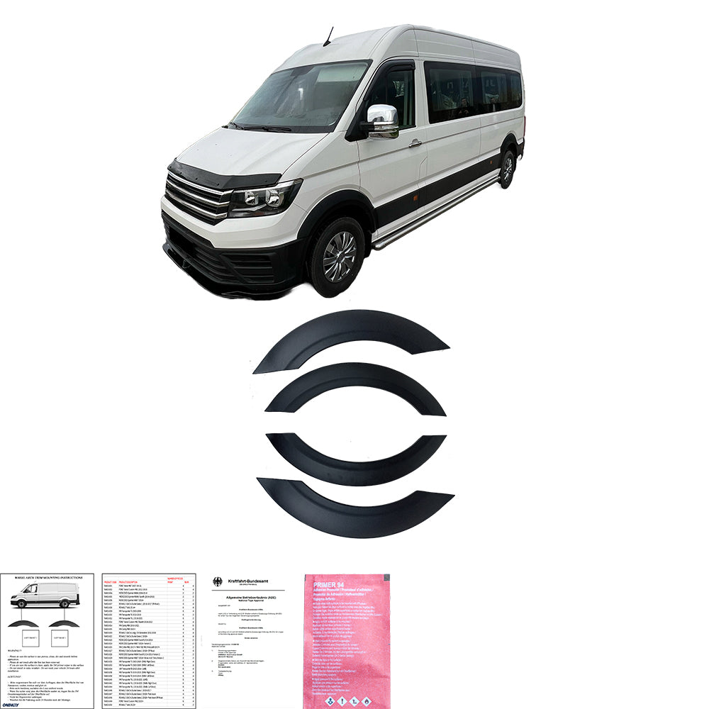 Radlaufverkleidungen passend für VW Crafter MK2 2017+ mit ABE TÜV Matt Schwarz