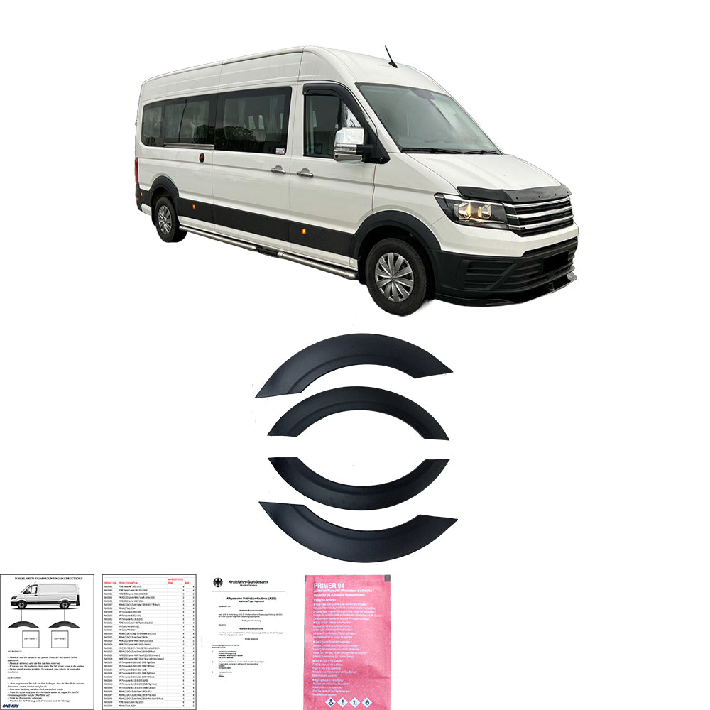 Radlaufverkleidungen passend für VW Crafter MK2 2017+ mit ABE TÜV Matt Schwarz