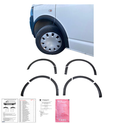 Radlaufverkleidungen passend für VW Transporter T5 - T5.1 2003-2015 (SWB / Linke Tür) mit ABE TÜV Matt Schwarz