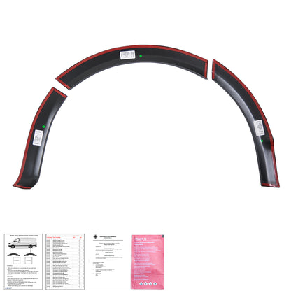 Radlaufverkleidungen passend für VW Transporter T5 - T5.1 2003-2015 (SWB / Linke Tür) mit ABE TÜV Matt Schwarz