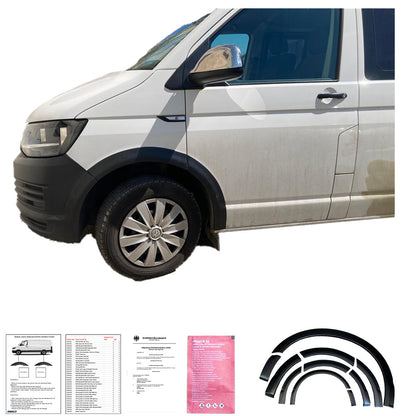 Radlaufverkleidungen passend für VW Transporter T6 2015-2019 (LWB) mit ABE TÜV Matt Schwarz