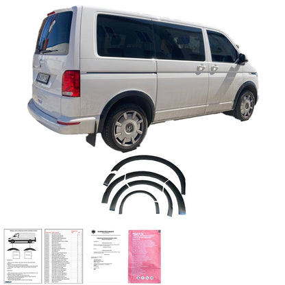 Radlaufverkleidungen passend für VW Transporter T6.1 2019-2021 (Kurze Radstand / Rechte Tür) mit ABE TÜV Matt Schwarz