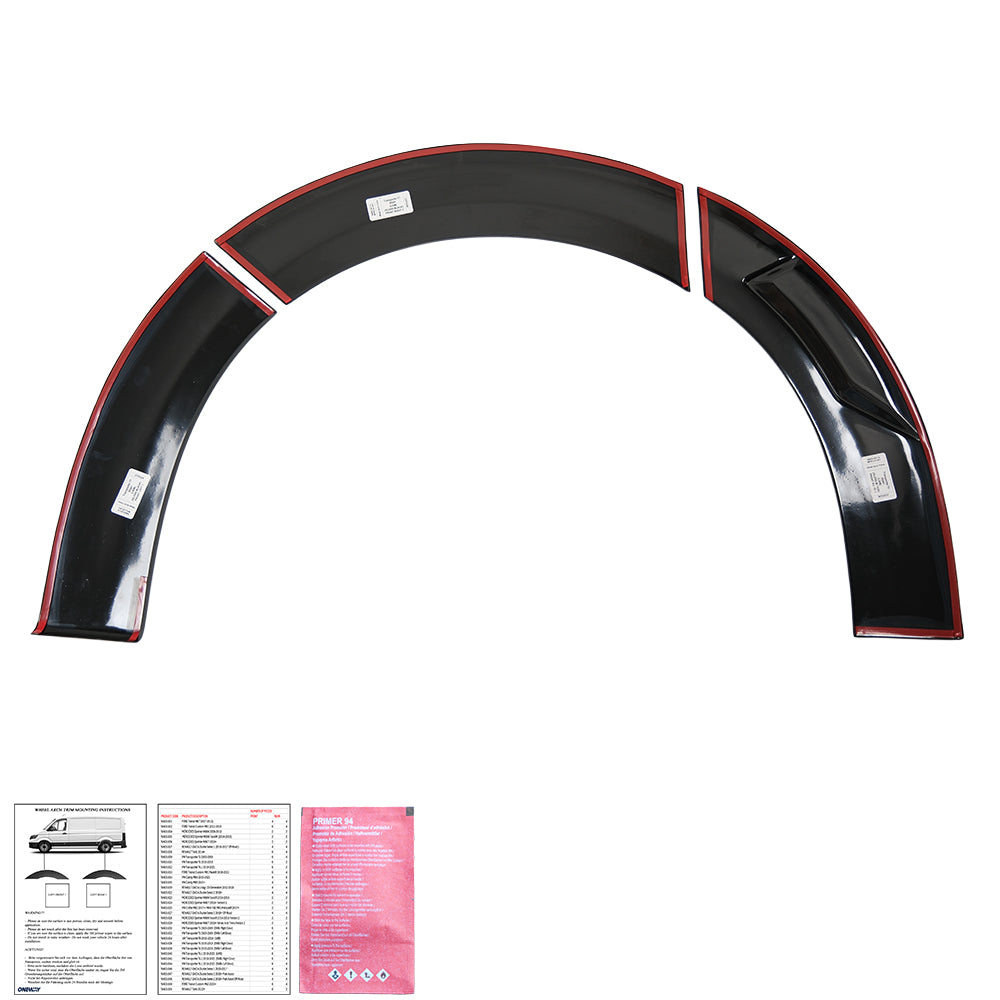 Radlaufverkleidungen VW Transporter T7 2024+ Hochglanz Schwarz