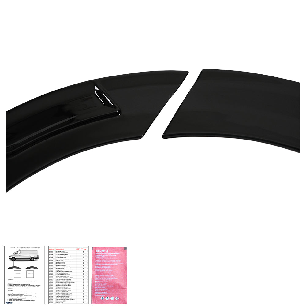 Radlaufverkleidungen VW Transporter T7 2024+ Hochglanz Schwarz