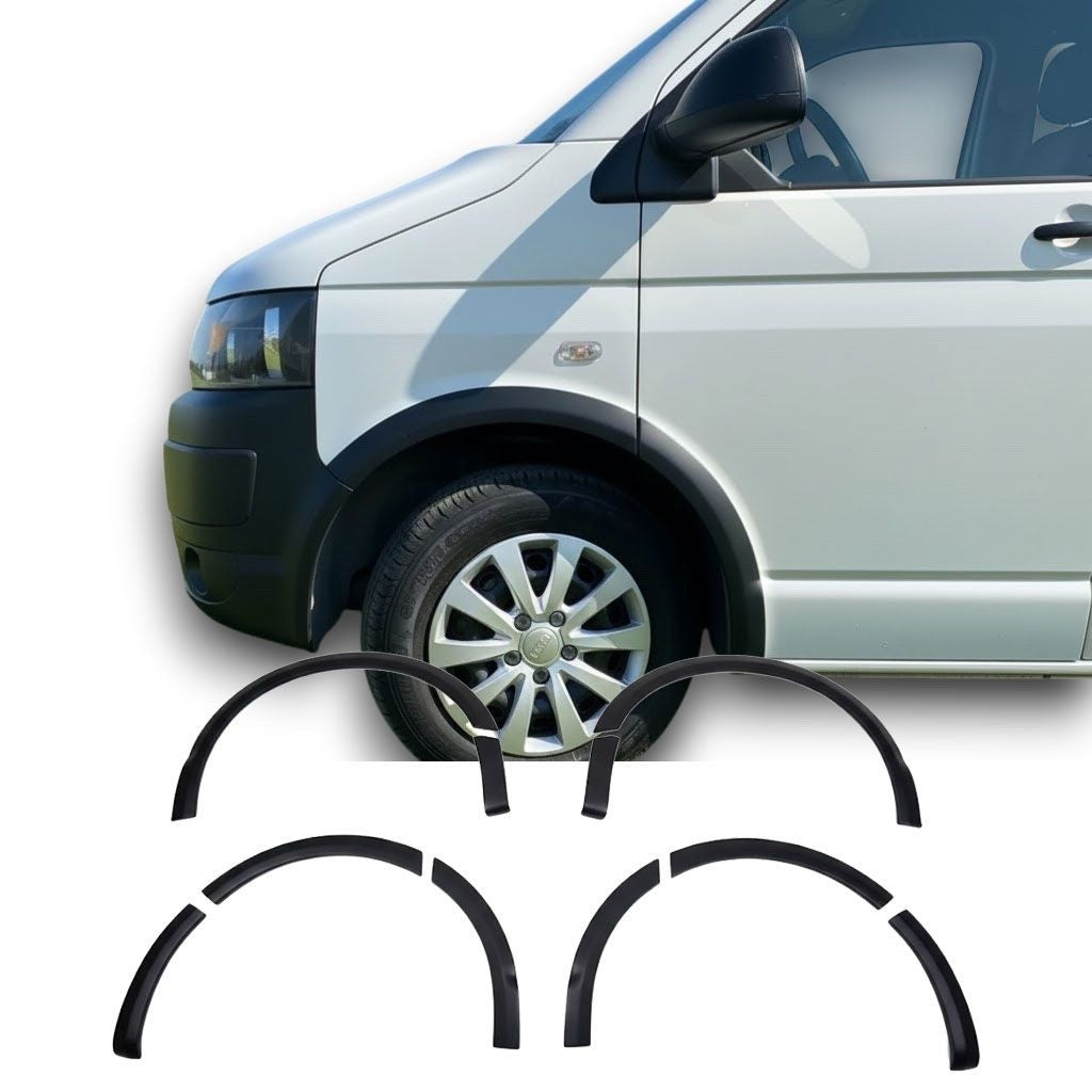 Radlaufverkleidungen passend für VW Transporter T5, T5.1 SWB & LWB 2003-2015 mit ABE TÜV Matt Schwarz