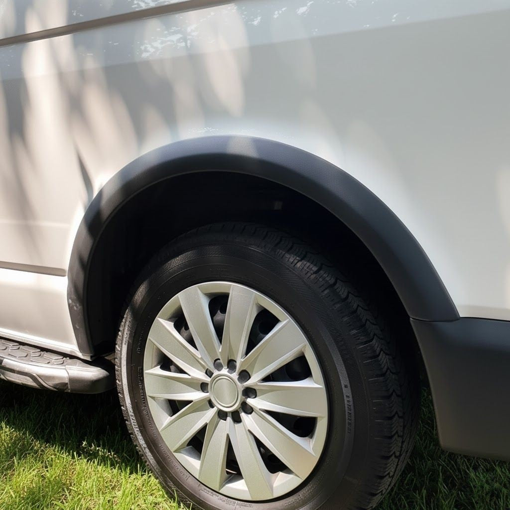 Radlaufverkleidungen passend für VW Transporter T5, T5.1 SWB & LWB 2003-2015 mit ABE TÜV Matt Schwarz