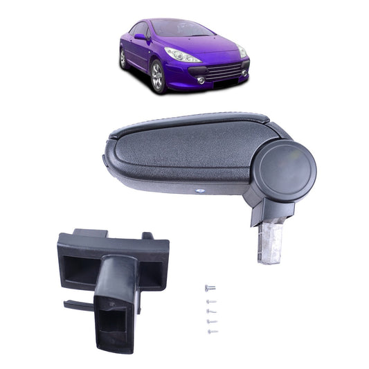Armlehne PU-Leder Schwarz mit Stauraum passend für Peugeot 307 2000-2012