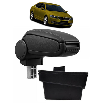 Schwarzer PU-Leder Armlehne mit Stauraum passend für Skoda Octavia III 2013-2018