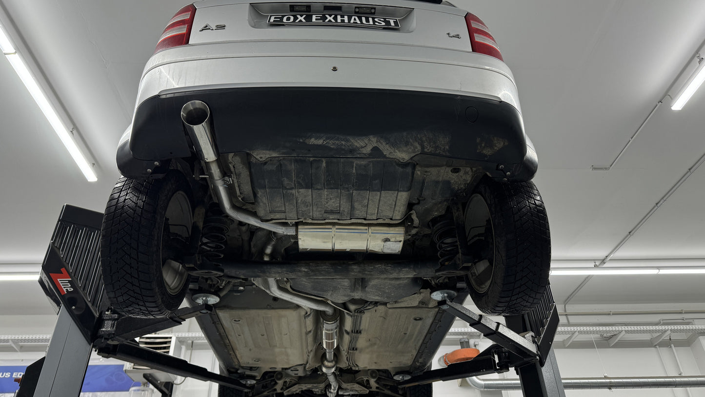 Audi A2 - 1,4l 42l Tank Halbanlage ab Kat - 1x90 Typ 25 (Bestehend aus End- und Vorschalldämpfer mit Endrohr)