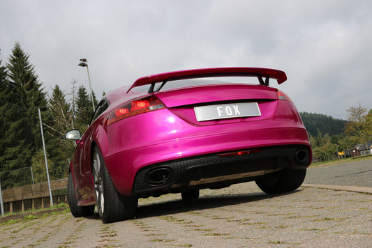 Audi TT 8J RS Endschalldämpfer quer Ausgang rechts/links mit Unterdruckklappe + Vorschalldämpfer