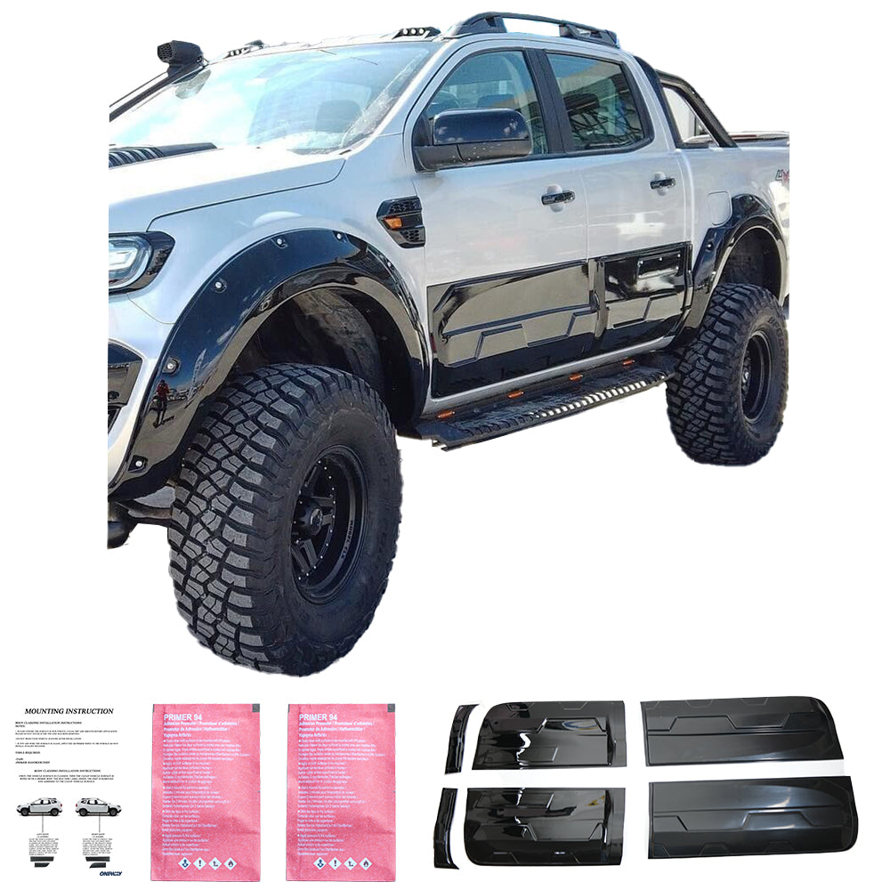 BC05.005-G - Karosserieverkleidung passend für FORD Ranger T6-T7-T8 2012-2022 (Jumbo) Hochglanz Schwarz