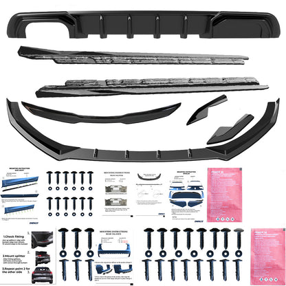 BK12.041-1 - Body Kit passend für Audi A3 8V Facelift Limousine 2016-2020 (Runder Doppelauspuff links)