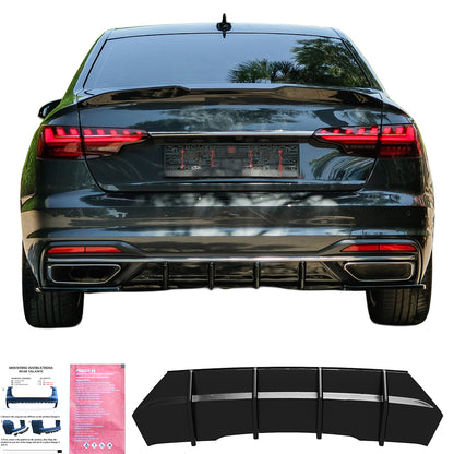 Bodykit passend für Audi A4 B9 Facelift 2019-2024 Hochglanz Schwarz