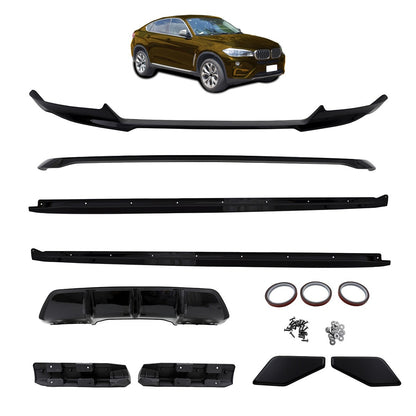 Hochglanz Schwarz Sport Bodykit Set passend für BMW X6 (F16) 2014-2019
