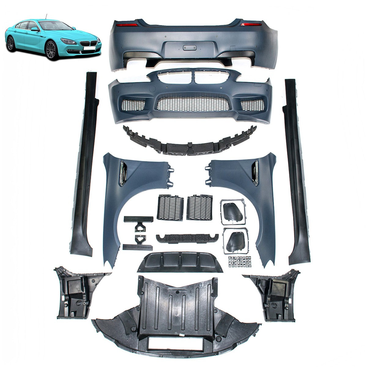 Bodykit Stoßstangen Kotflügel Set passend für BMW 6er F06 Gran Coupé 2011-2018