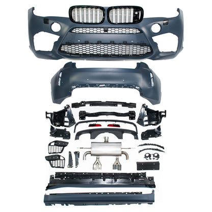 Sport Bodykit Stoßstangen Set mit Auspuff passend für BMW X6 (F16) 2014-2019