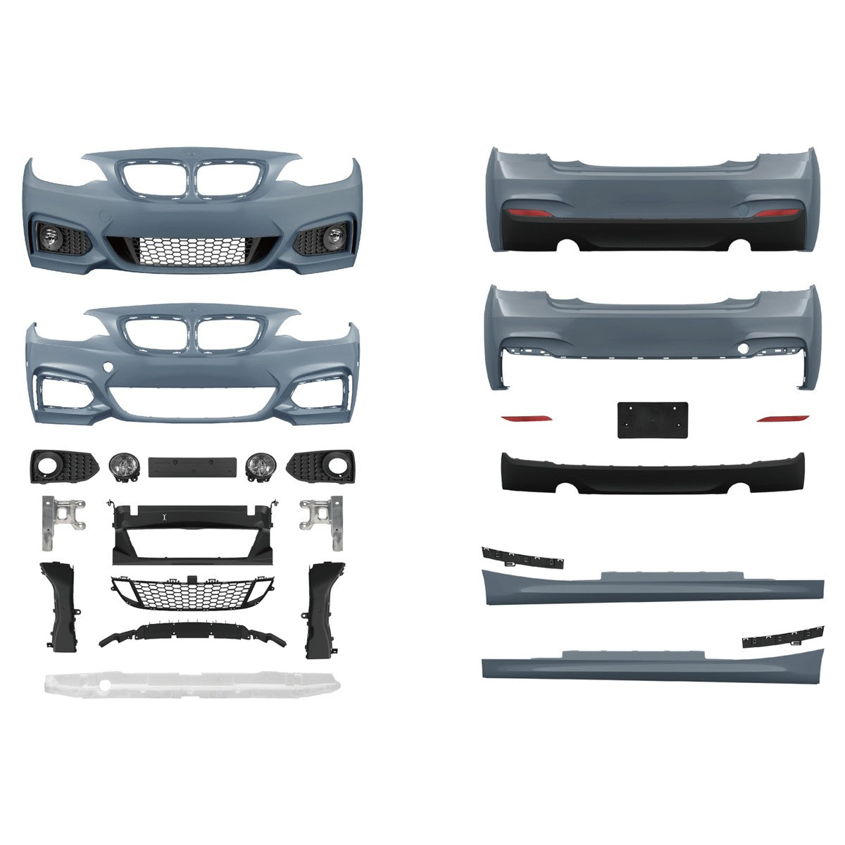 Sport Bodykit Stoßstangen Set PDC SRA passend für BMW 2er F22 F23 2012-2020