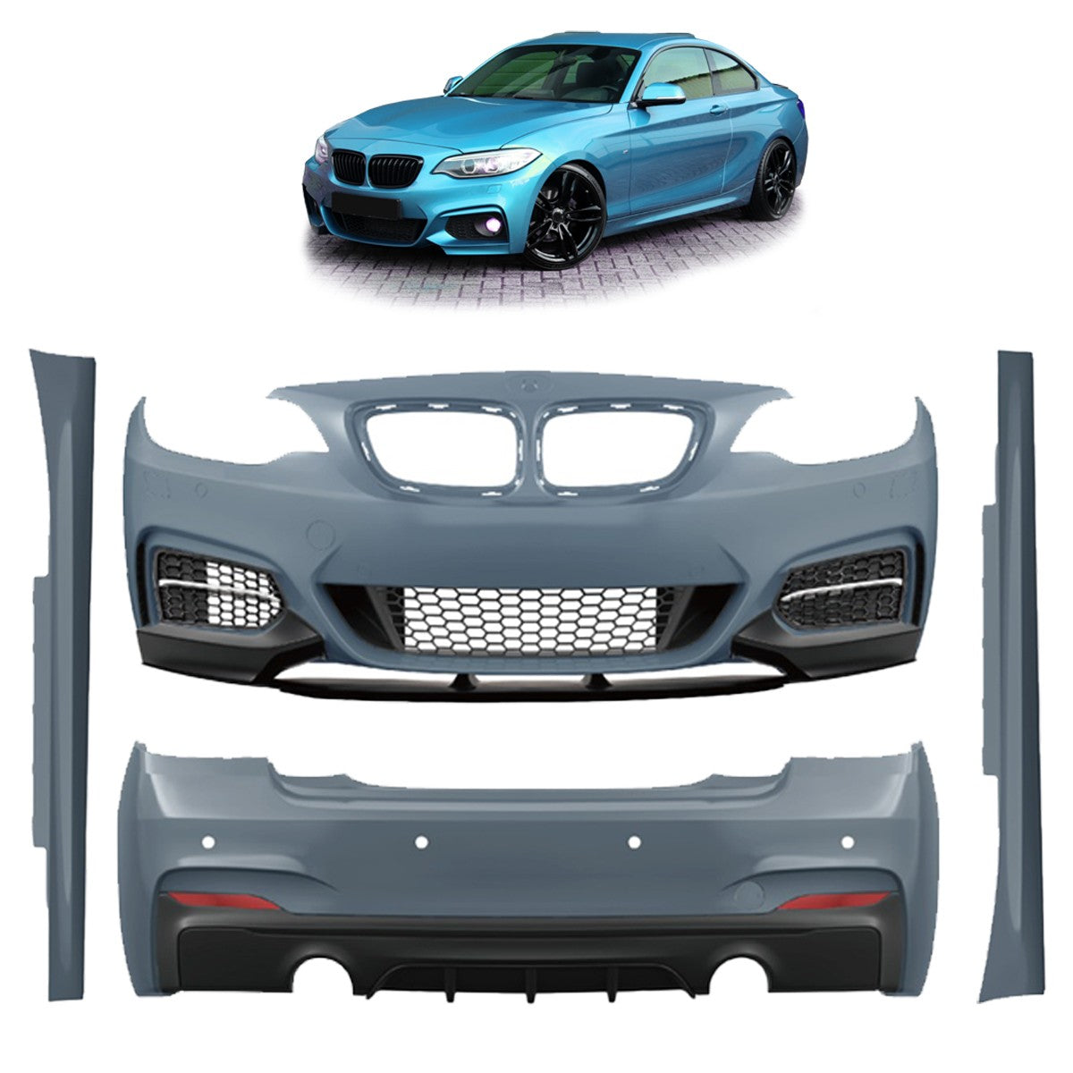 Sport Bodykit Stoßstangen-Set PDC SRA passend für BMW 2er (F22/F23) 2012-2020