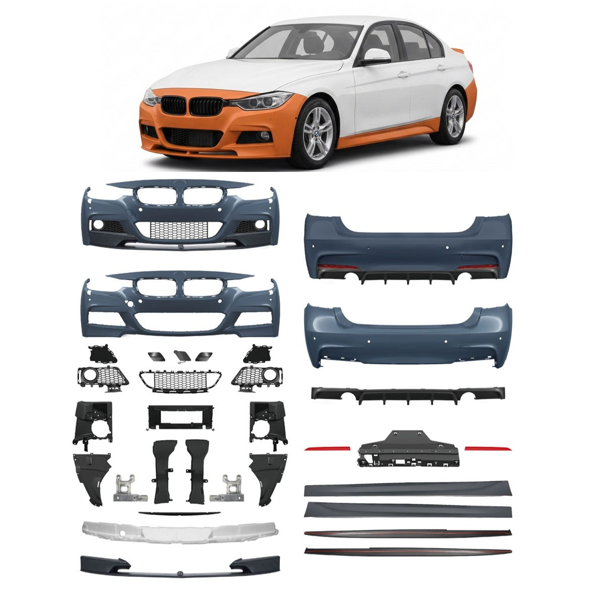 Bodykit Stoßstangen Set PDC SRA passend für BMW 3 (F30) Limousine 2012-2018