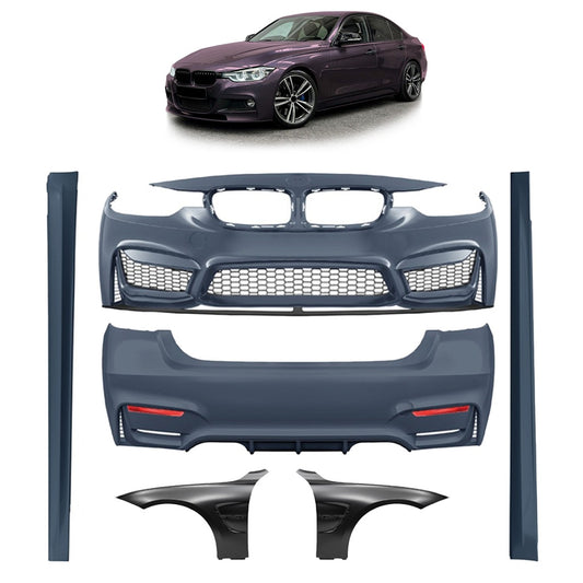 Bodykit Stoßstangen Set mit Kotflügeln & Spoiler passend für BMW 3 F30 Limousine 2012-2018