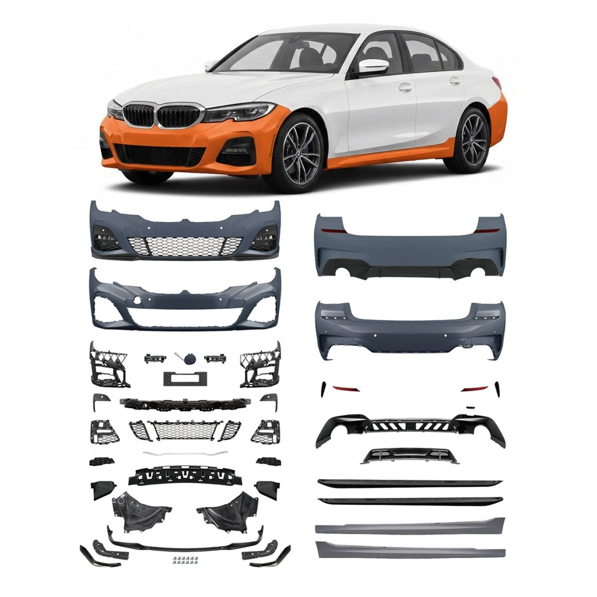 Bodykit Stoßstangen Set mit PDC & Nebelscheinwerfer passend für BMW 3 (G20) 2019-2022