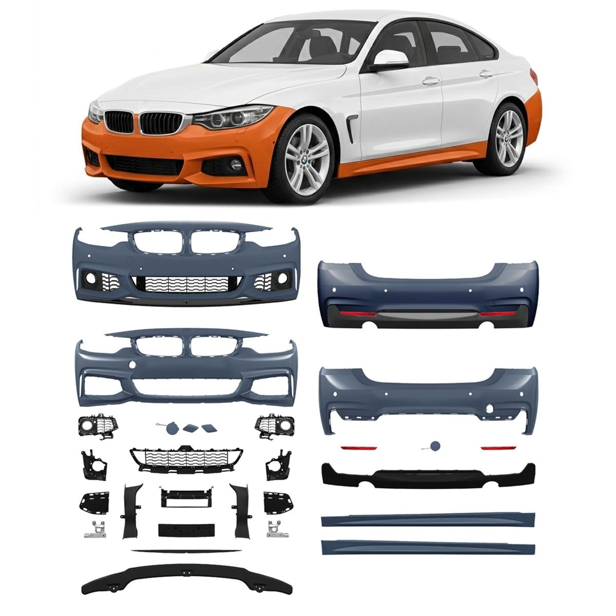 Bodykit Stoßstangen Set PDC SRA passend für BMW 4 (F36) Gran Coupe 2014-2021