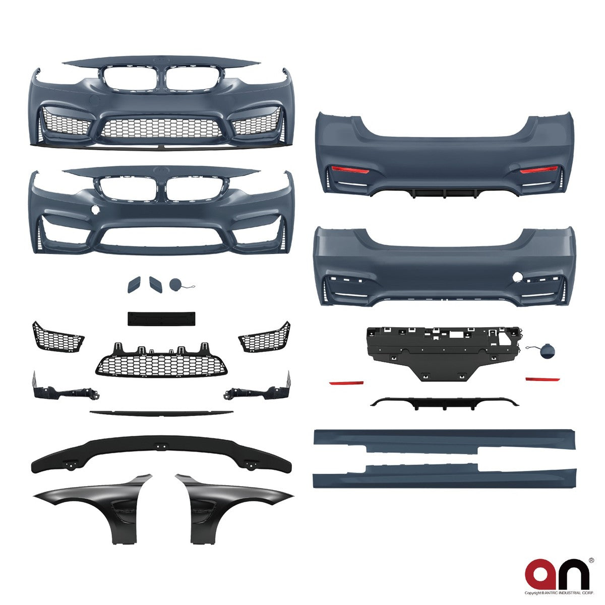 Bodykit Stoßstangen-Set mit Kotflügeln passend für BMW 4er F32 F33 2013-2021