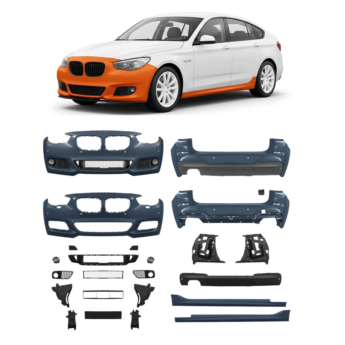 Sport Bodykit Stoßstangen Set passend für BMW 5 (F07) Gran Turismo 2009-2013