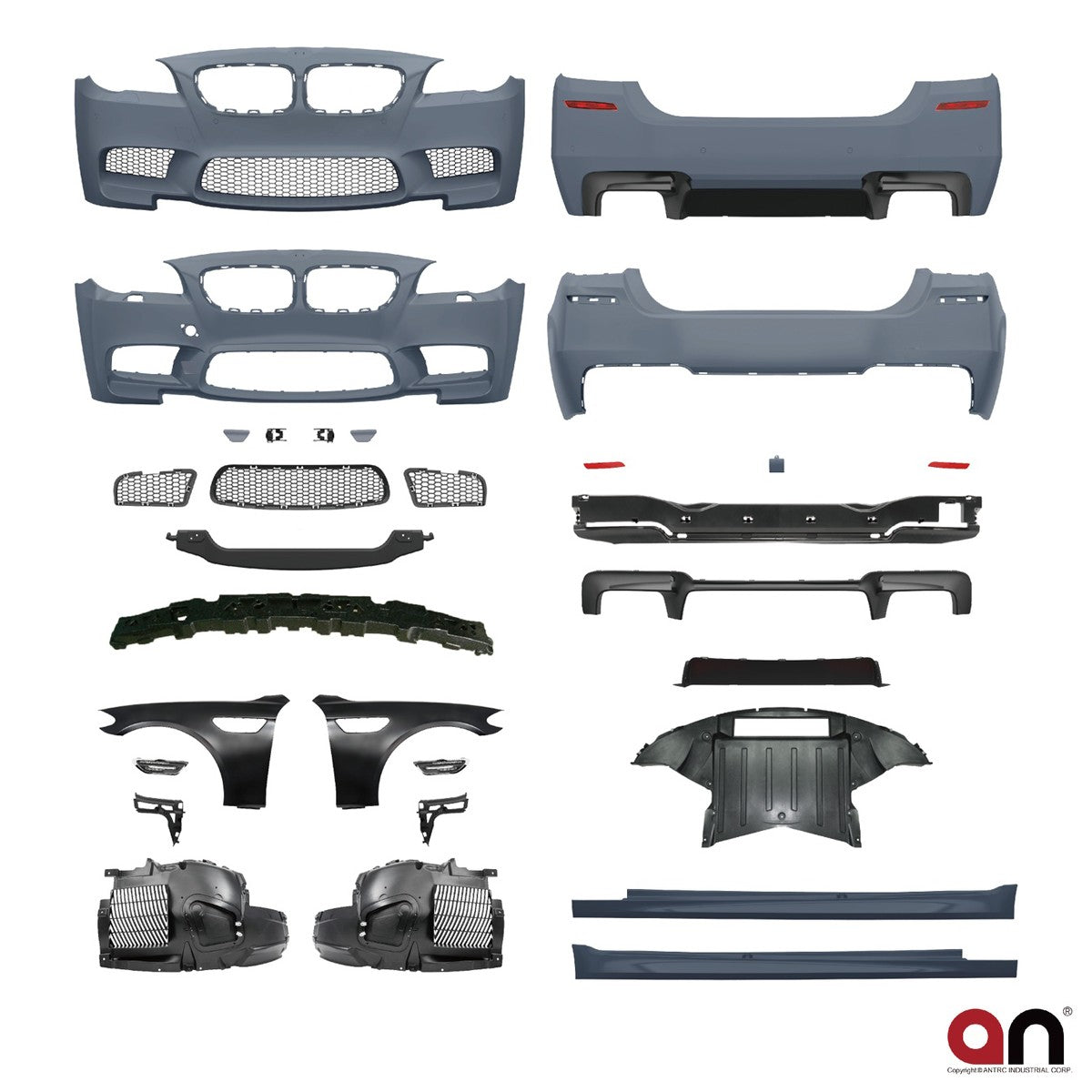 Wide Bodykit Stoßstangen Kotflügel Set passend für BMW 5 (F10) Limousine 2010-2017