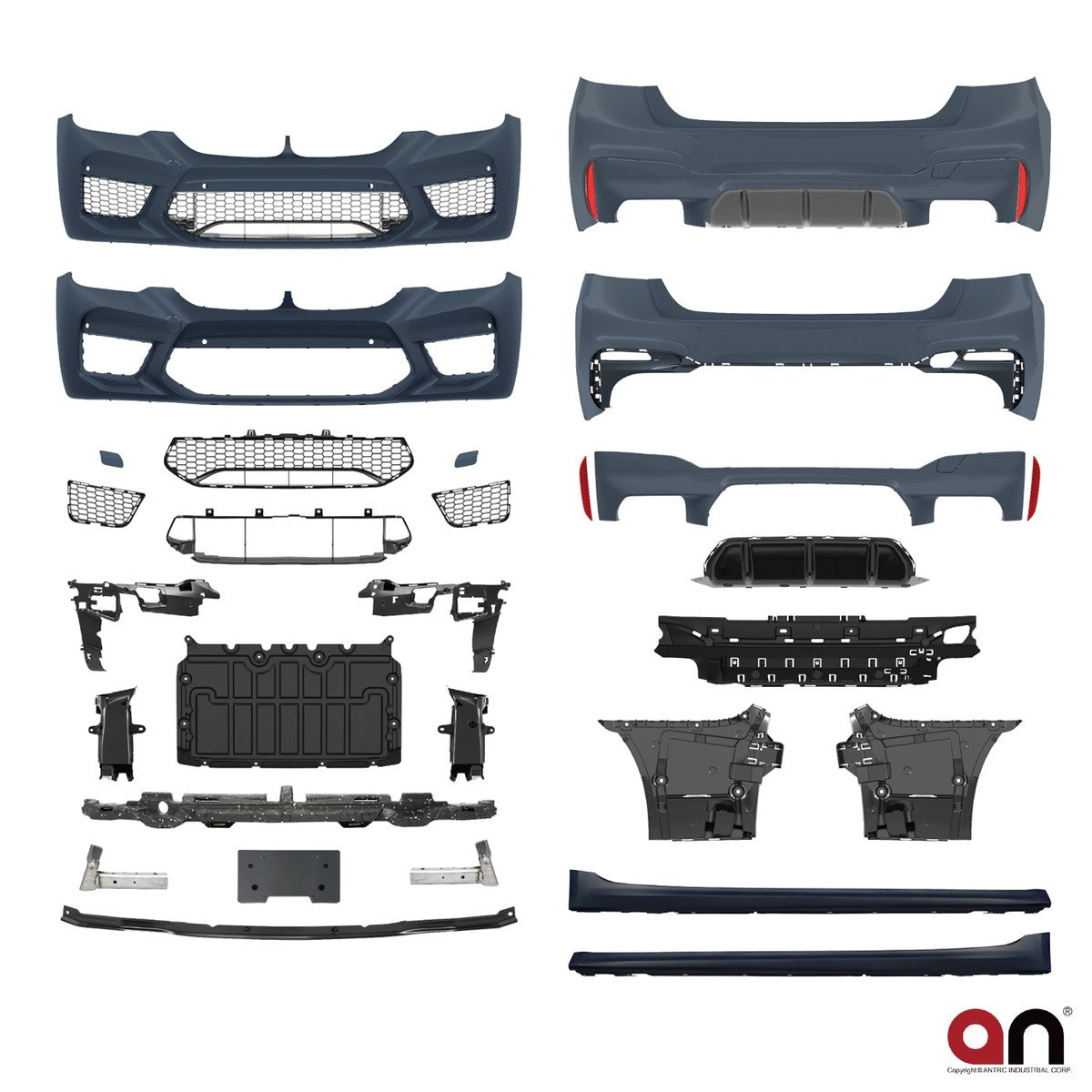 Sport Bodykit Stoßstangen Kotflügel Set passend für BMW 5 (G30) Limousine 2017-2020