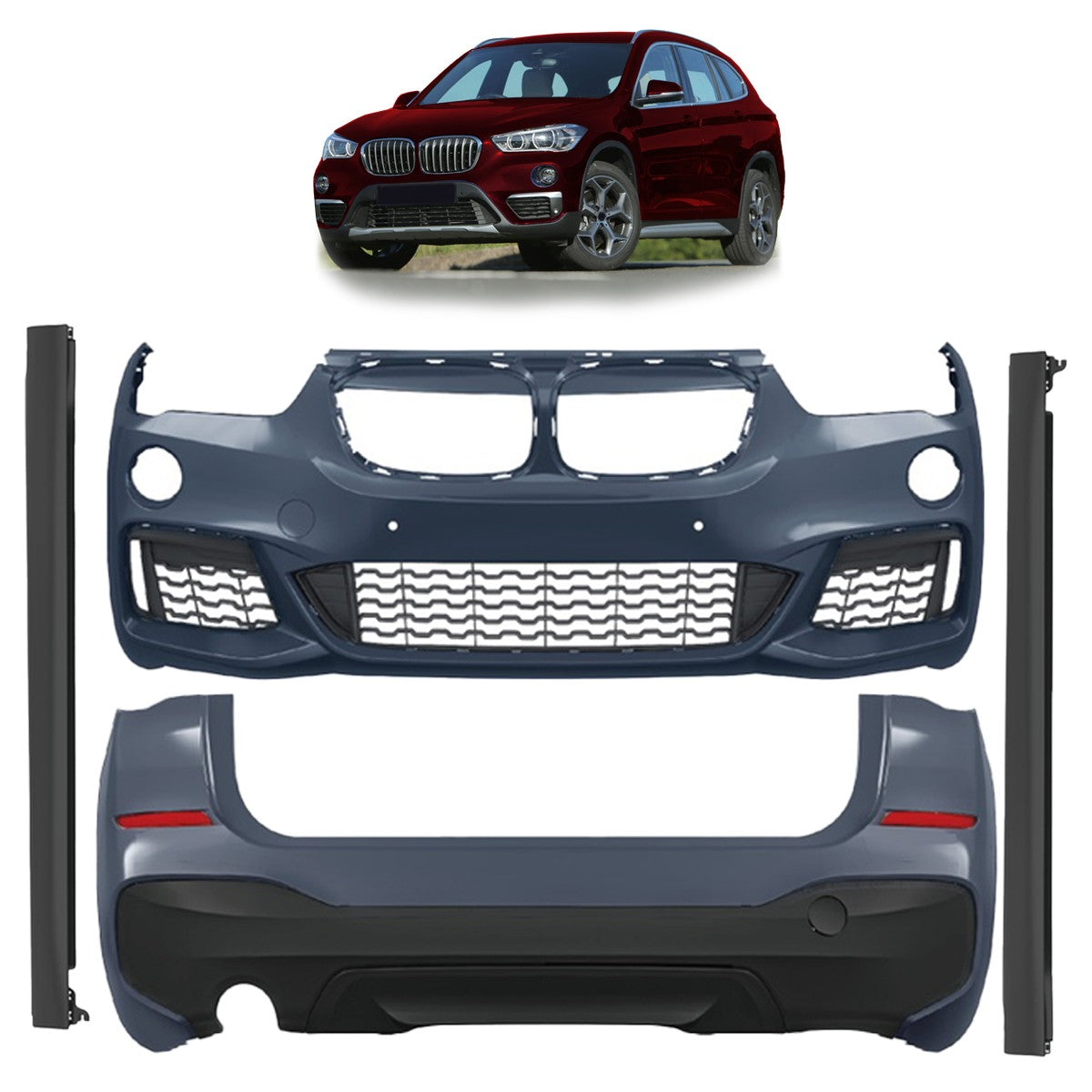 Sport Bodykit Stoßstangen Set PDC SRA passend für BMW X1 (F48) 2014-2019