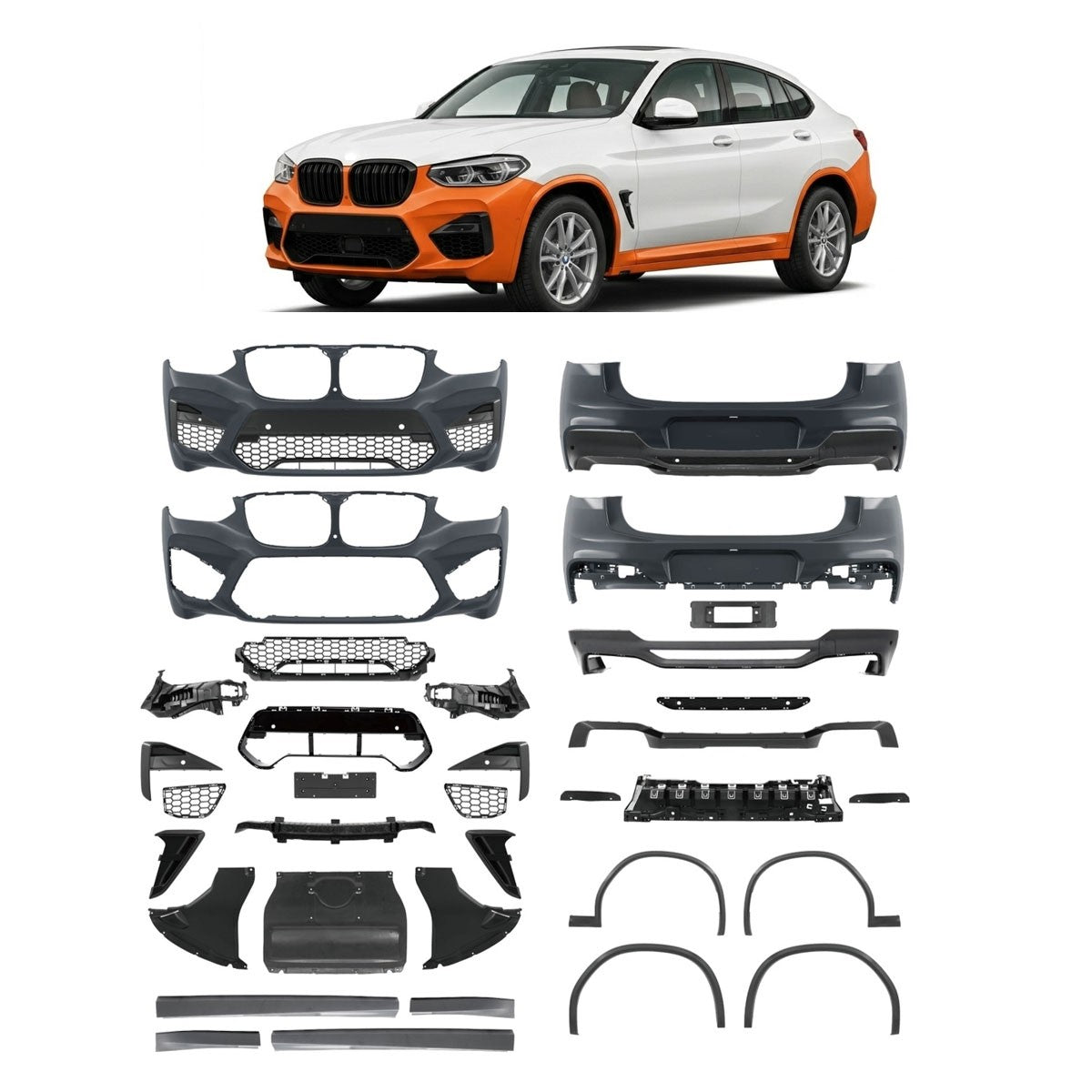 Sport Bodykit Stoßstangen-Set PDC passend für BMW X4 G02 2018-2021