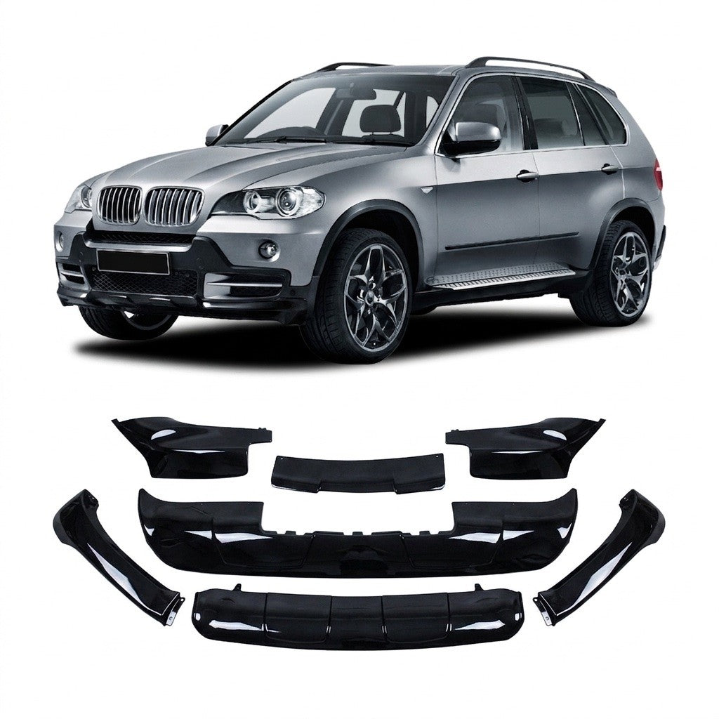 Sport Bodykit Spoiler Set Hochglanz Schwarz passend für BMW X5 E70 Pre-LCI 2007-2010