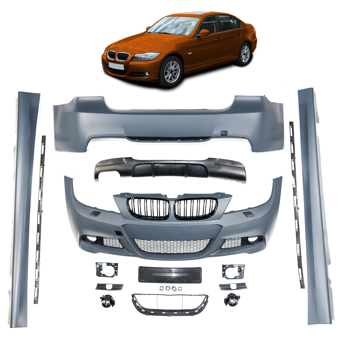 Bodykit Stoßstangen Set passend für BMW 3er E90 LCI 2008-2011