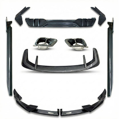Carbon-Optik Aero Bodykit mit schwarzen Endrohren passend für BMW X5 G05 2023-