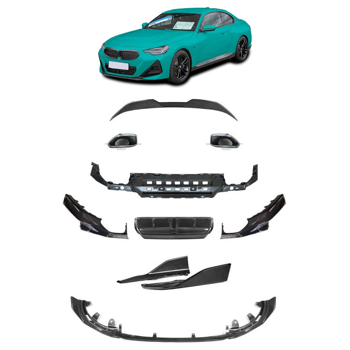 Sport Bodykit Aero Set Carbon-Optik passend für BMW 2 (G42) Coupé 2022-heute
