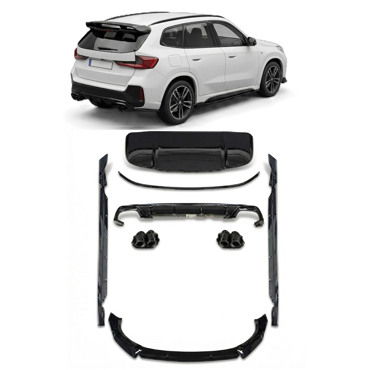 Performance-Karosserie-Kit Hochglanz Schwarz passend für BMW X1 U12 2022-heute