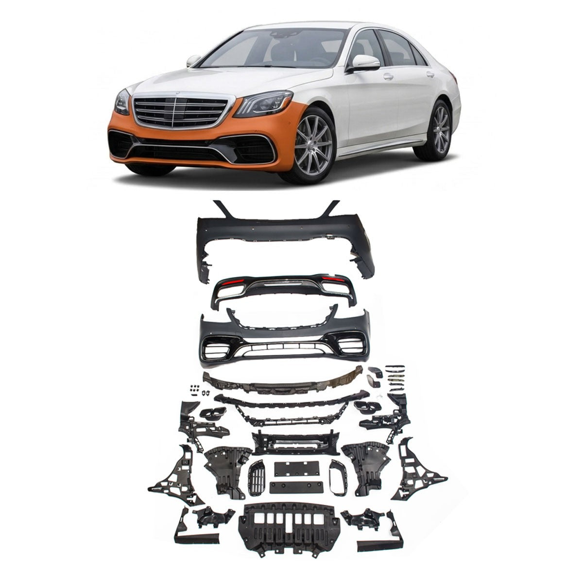 Sport Bodykit Set passend für Mercedes S-Klasse W222 2017-2020