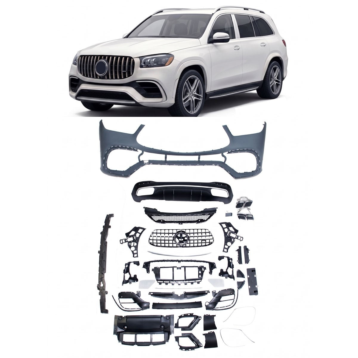 Sport Bodykit Stoßstangen Set passend für Mercedes GLS (X167) 2019-2023