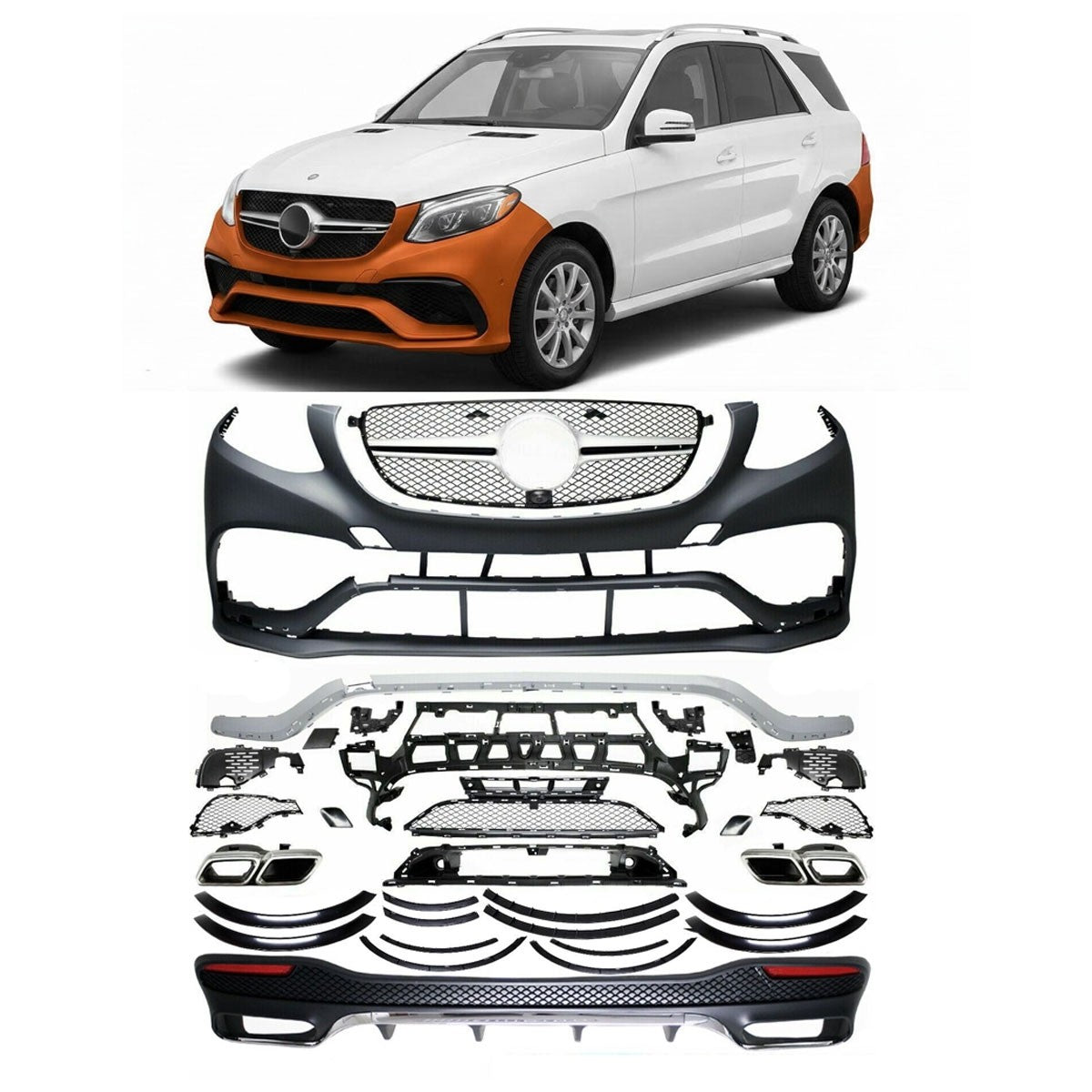 Bodykit Stoßstangen-Set passend für Mercedes GLE (W166) 2015-2019