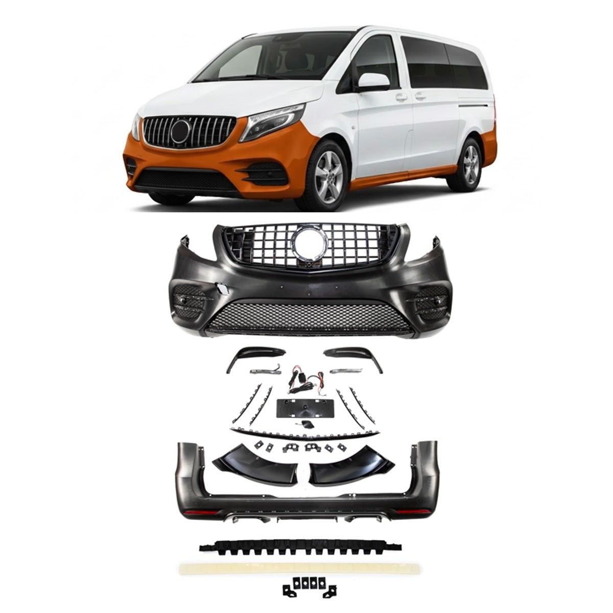 Bodykit Stoßstangen-Set passend für Mercedes Vito / V-Klasse (W447) 2014-2020