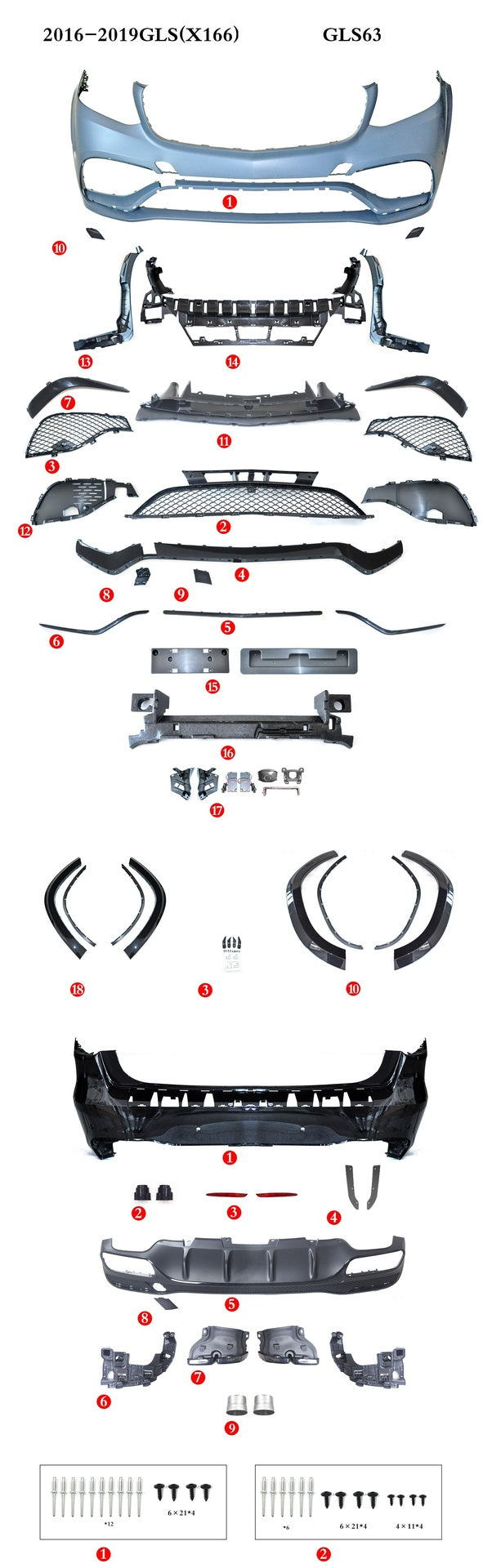 Sport Komplett-Kit passend für Mercedes GLS X166 2016-2019
