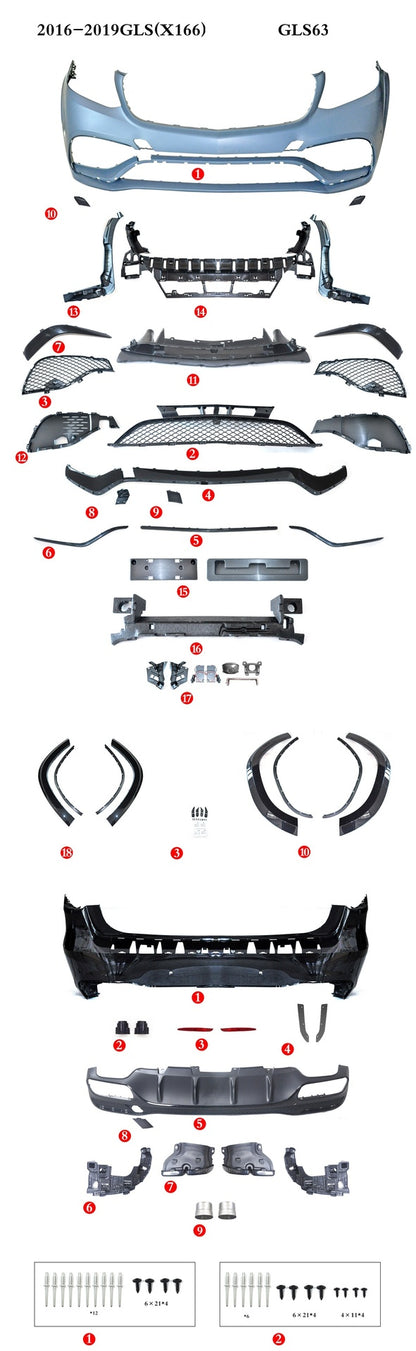 Sport Komplett-Kit passend für Mercedes GLS X166 2016-2019