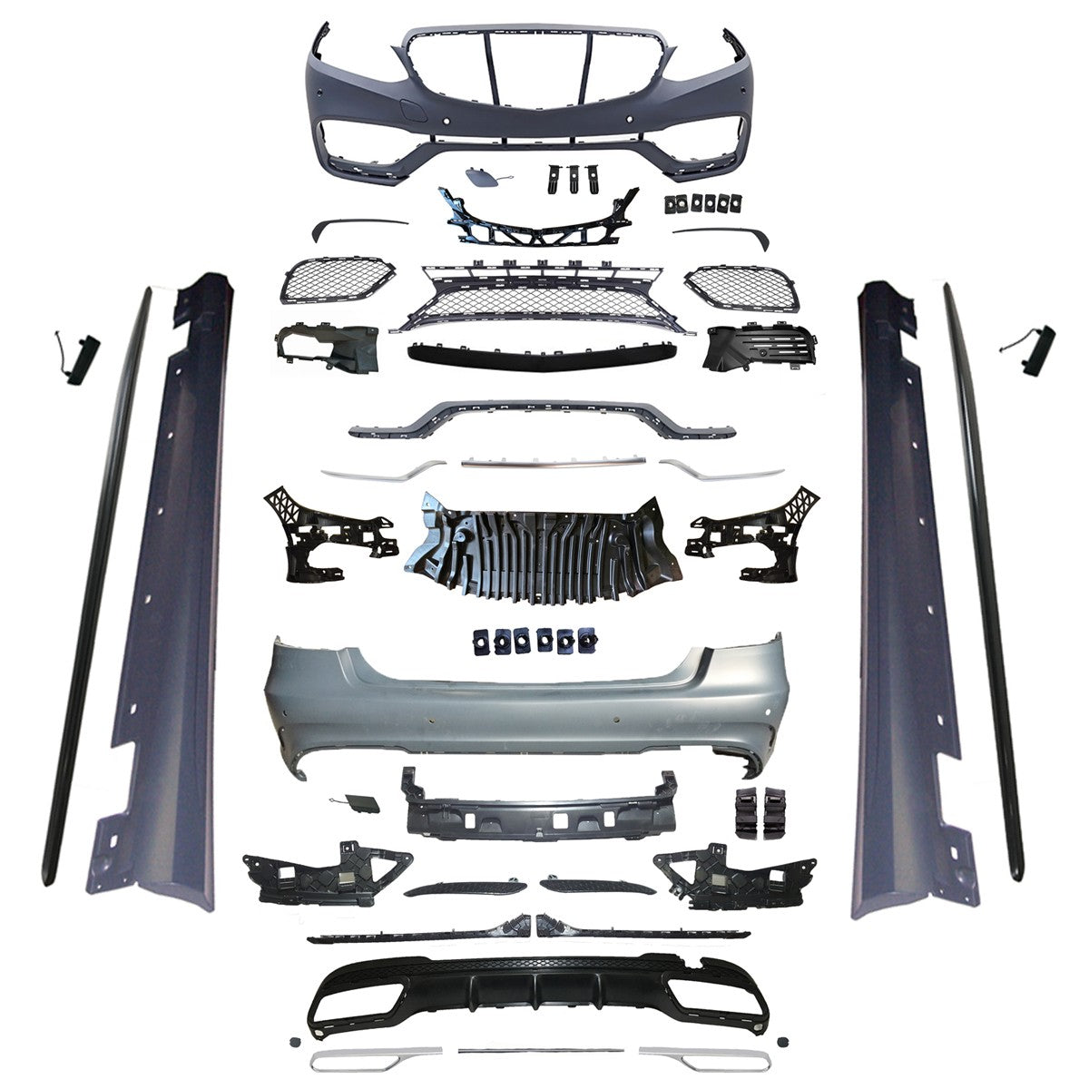 Bodykit mit PDC Seitenschneidern & Quad-Diffusor passend für Mercedes E-Klasse W212 2013-201