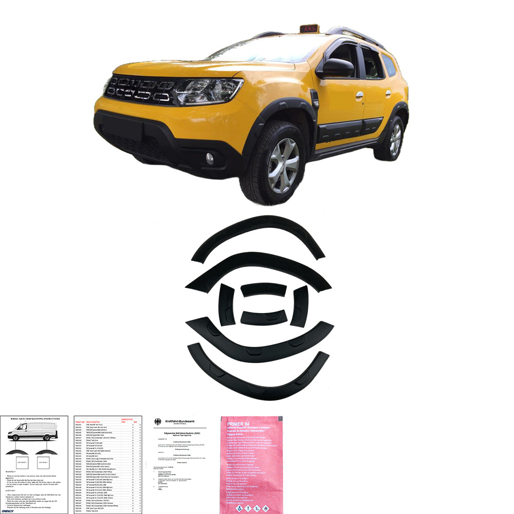 Karosserie-Kit passend für DACIA Duster Serie 2 2018+ Parkassist (Offroad) Matt Schwarz